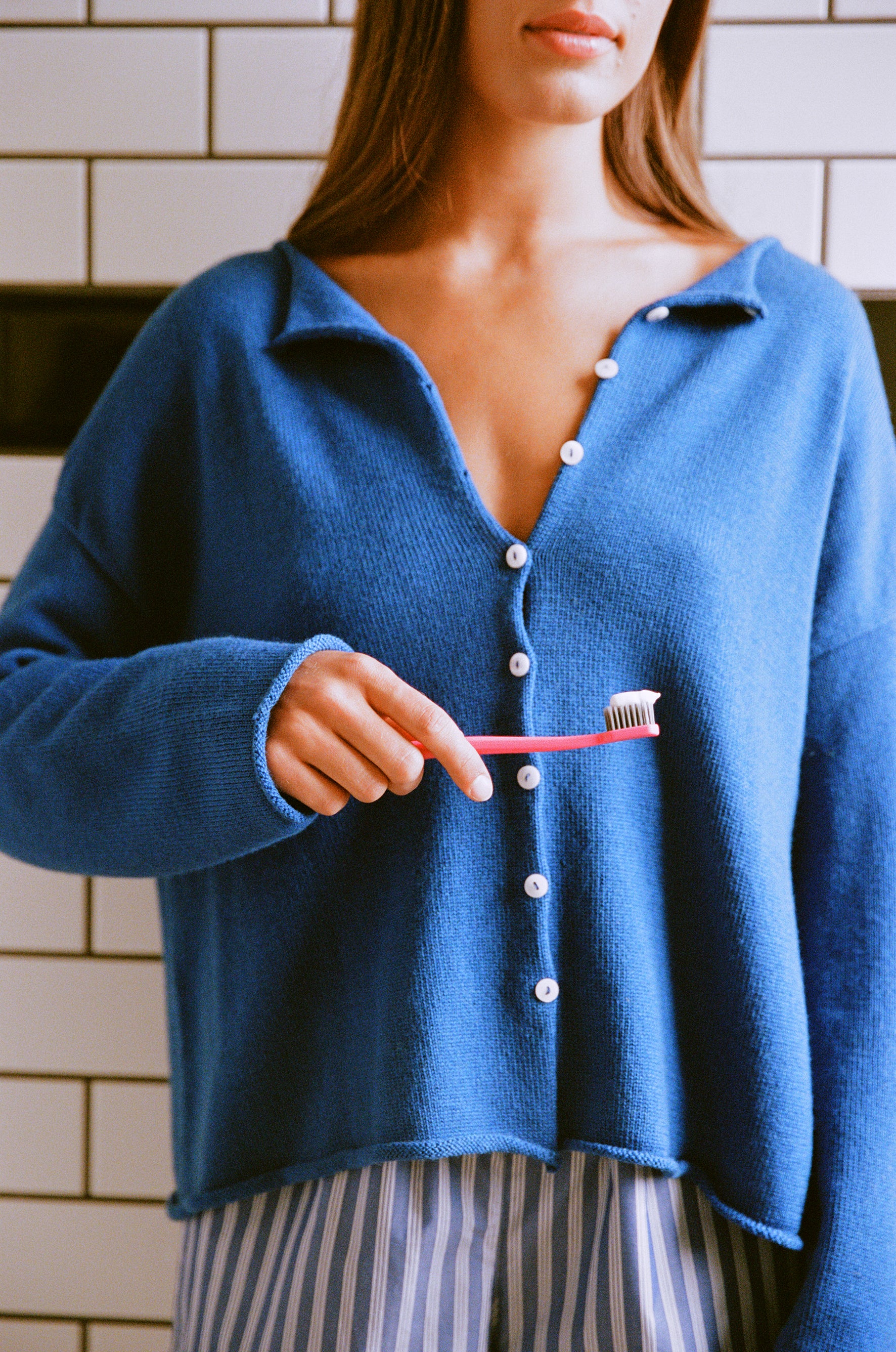 Doll's Reversible Cardigan - Azure - Image 10