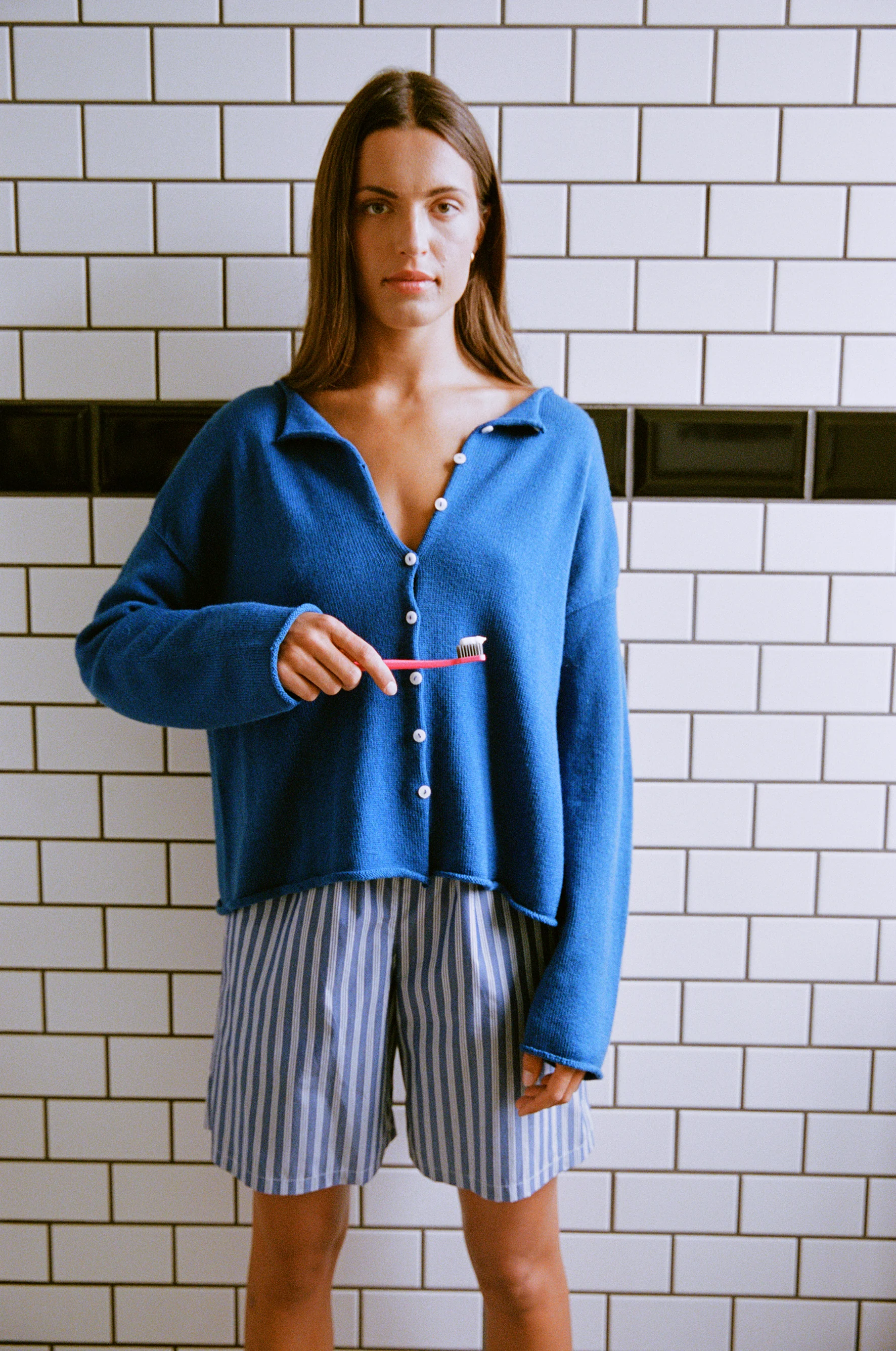 Doll's Reversible Cardigan - Azure - Image 9