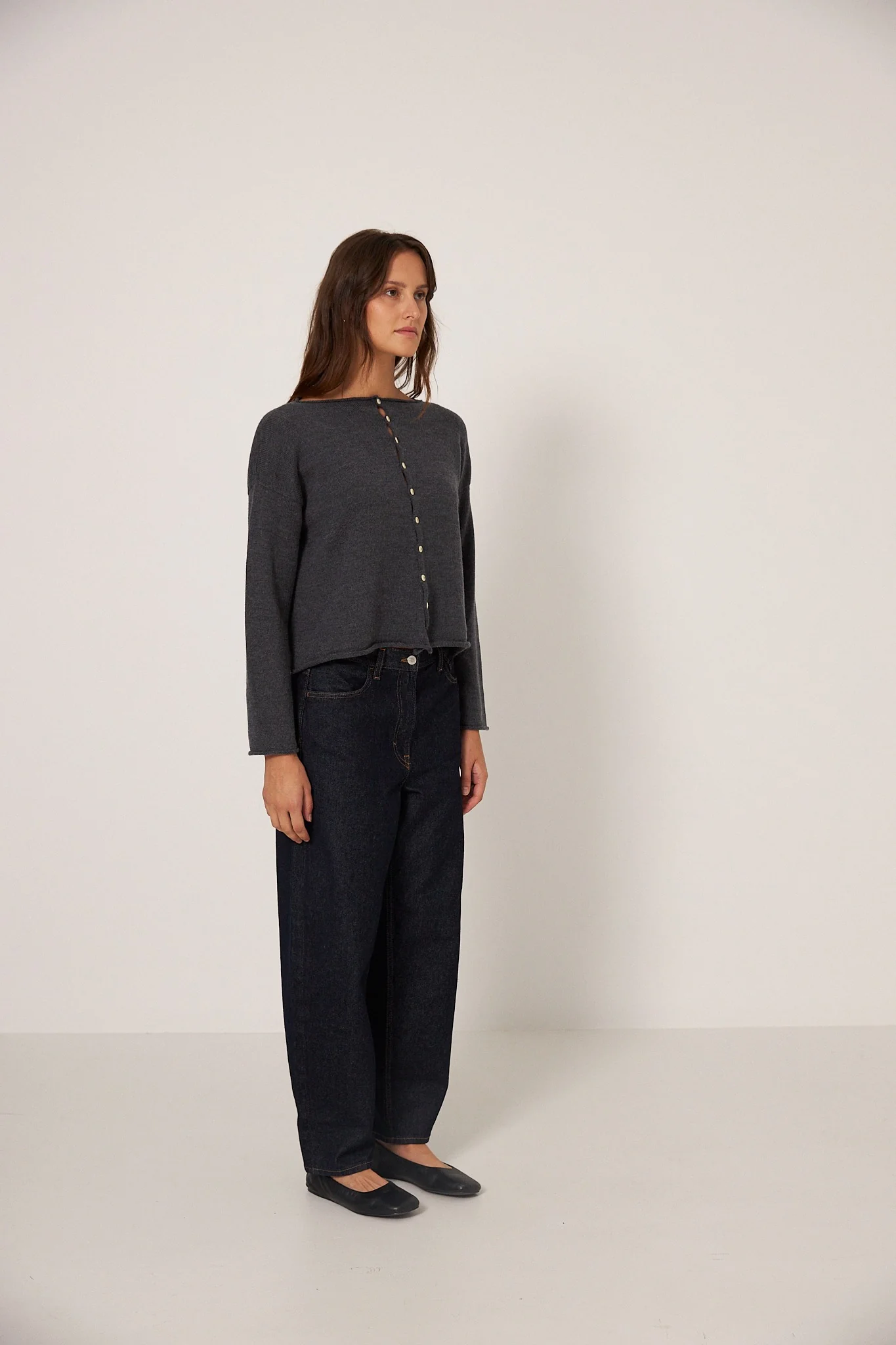 Doll's Reversible Cardigan - Shadow Grey - Image 3