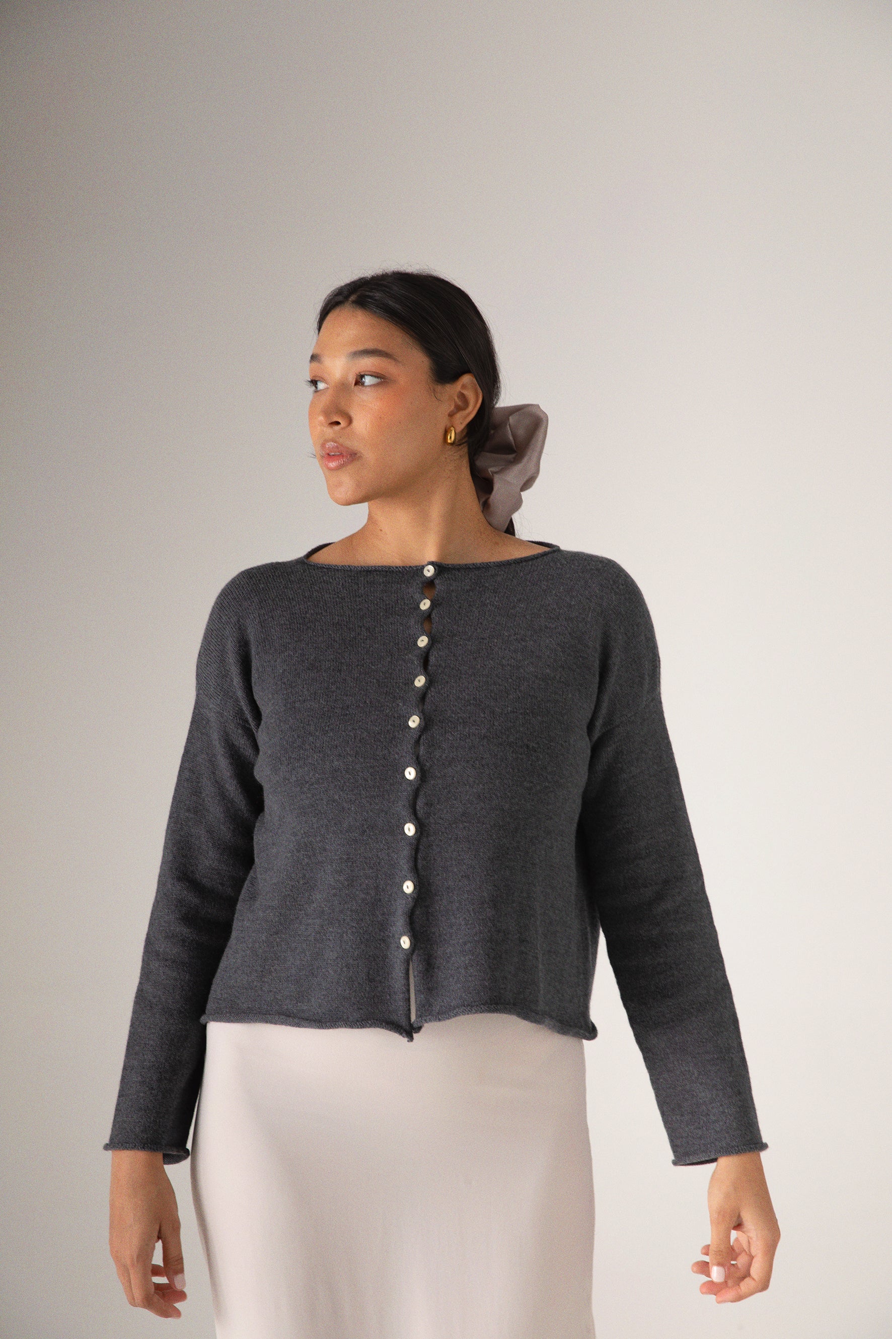 Doll's Reversible Cardigan - Shadow Grey - Image 4