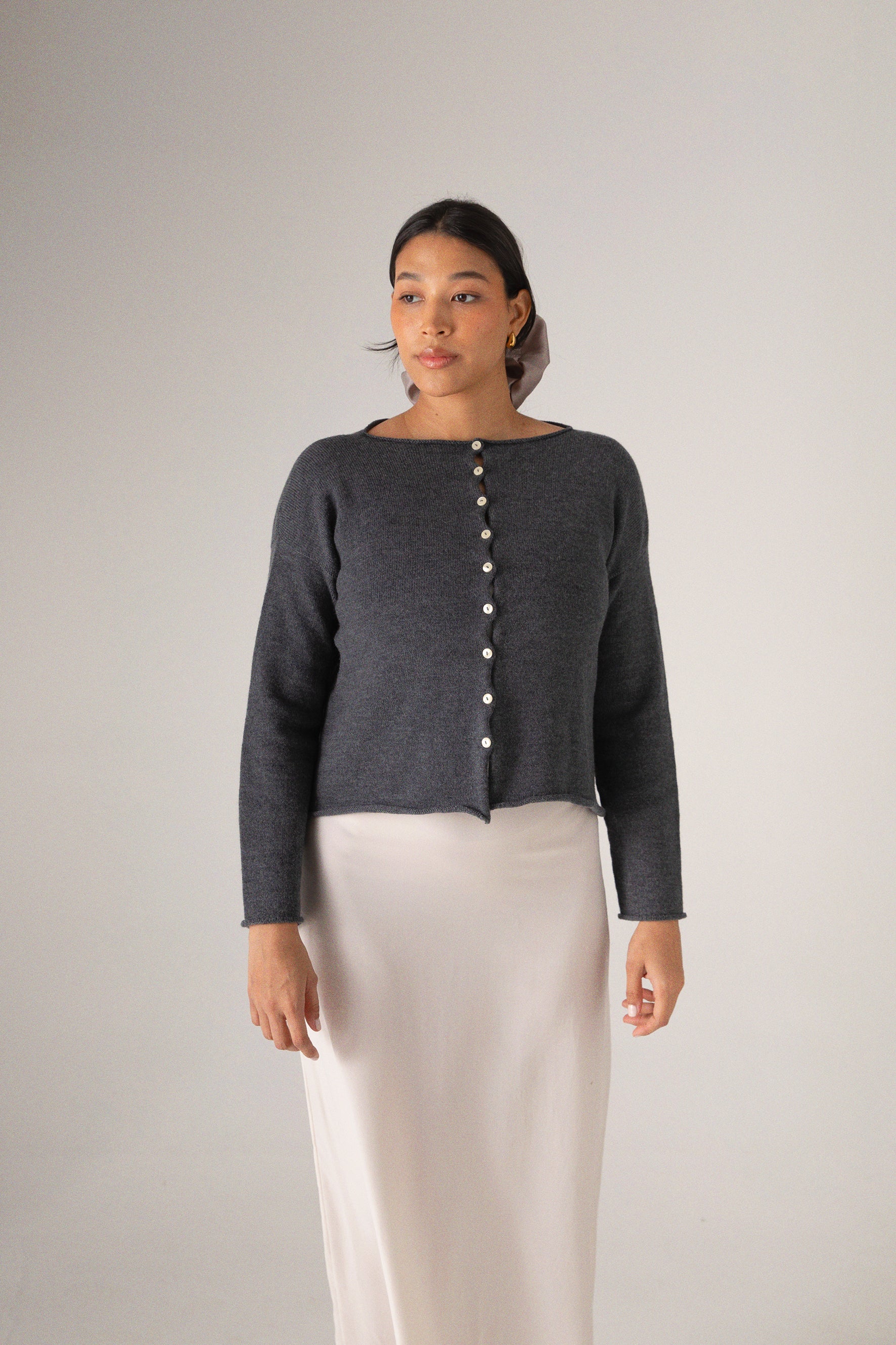Doll's Reversible Cardigan - Shadow Grey - Image 5