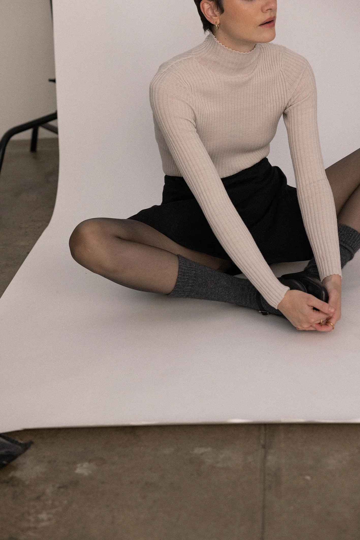 Essence Fine Turtleneck - Ivory - Image 3