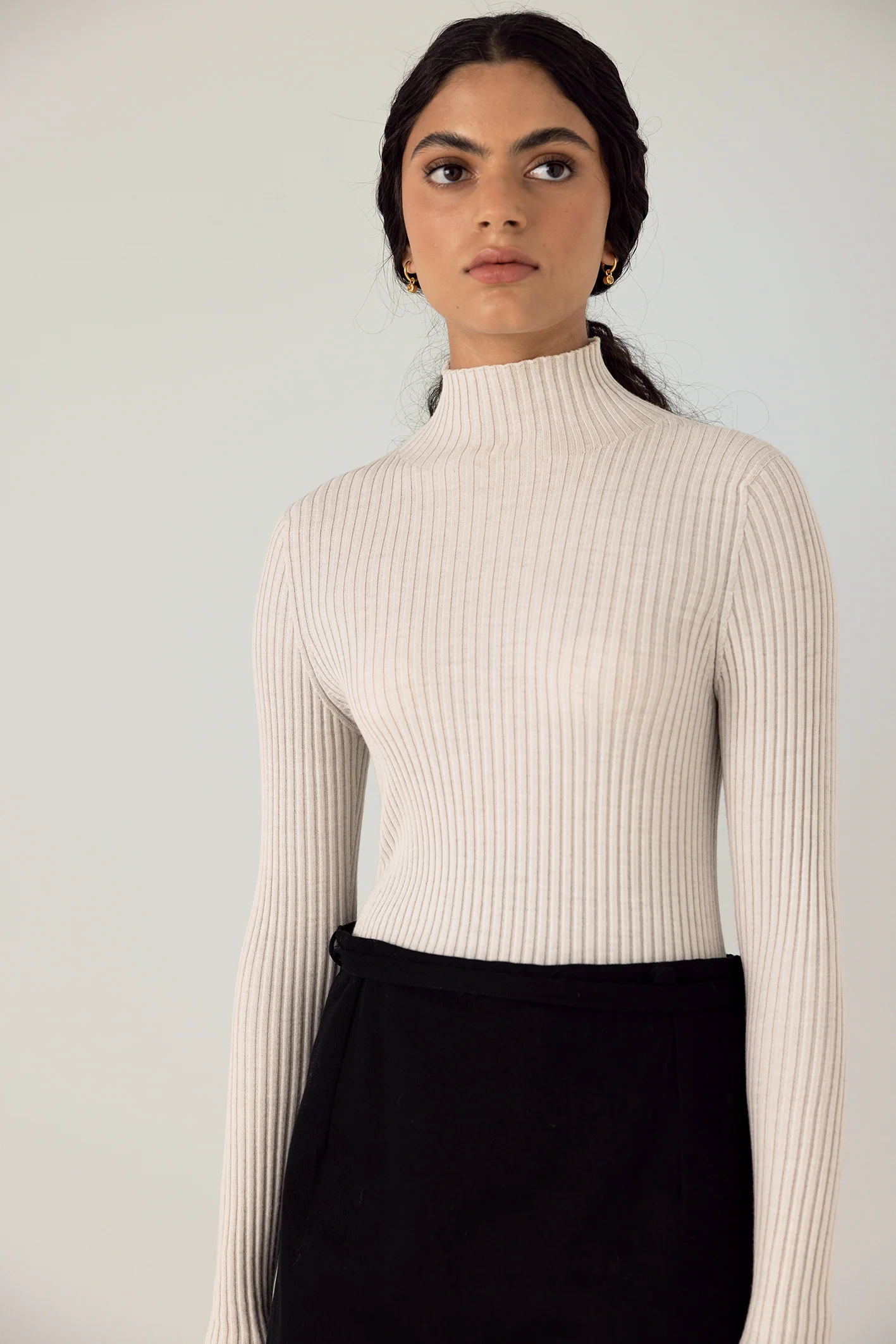 Essence Fine Turtleneck - Ivory - Image 5