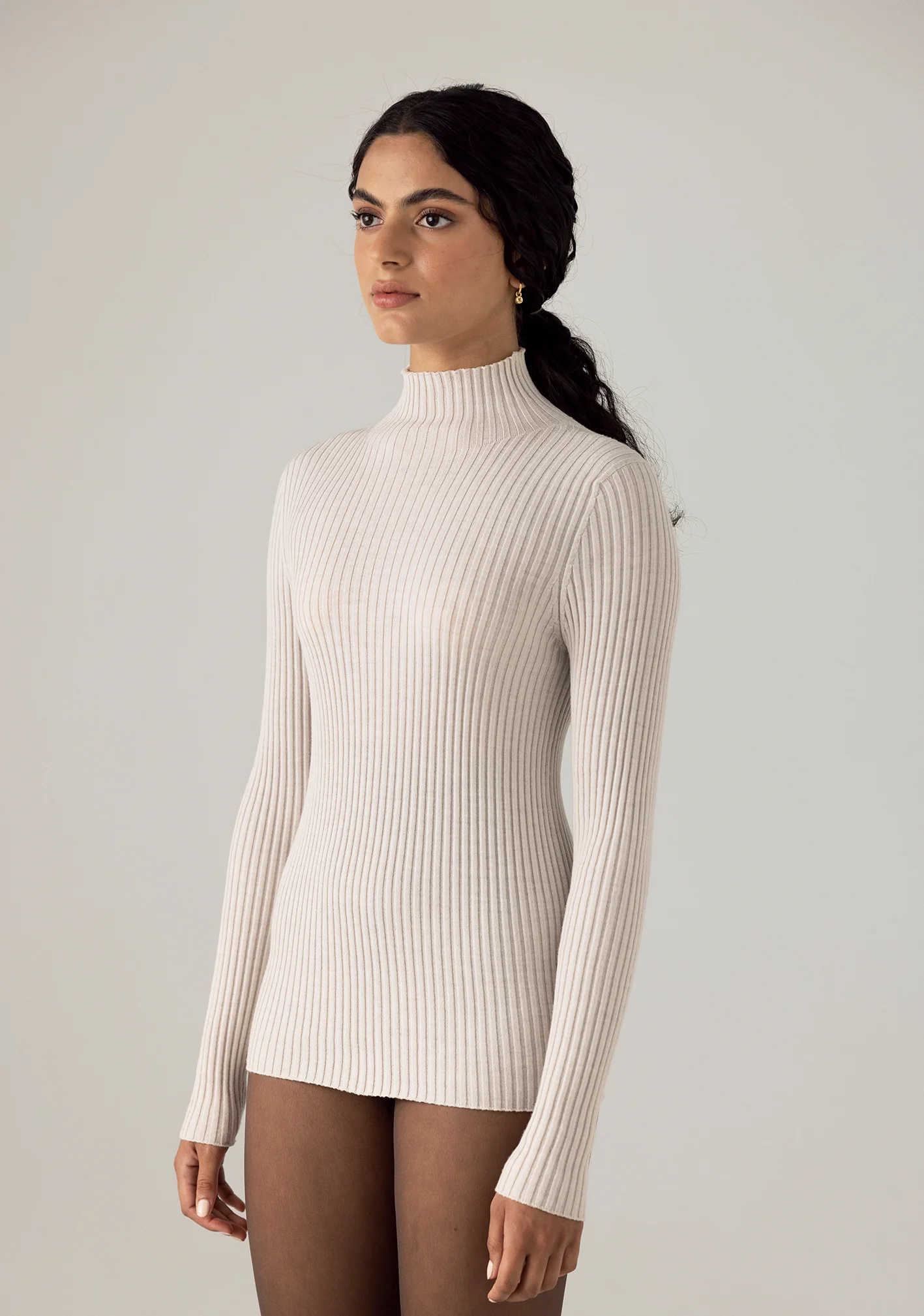 Essence Fine Turtleneck - Ivory - Image 7