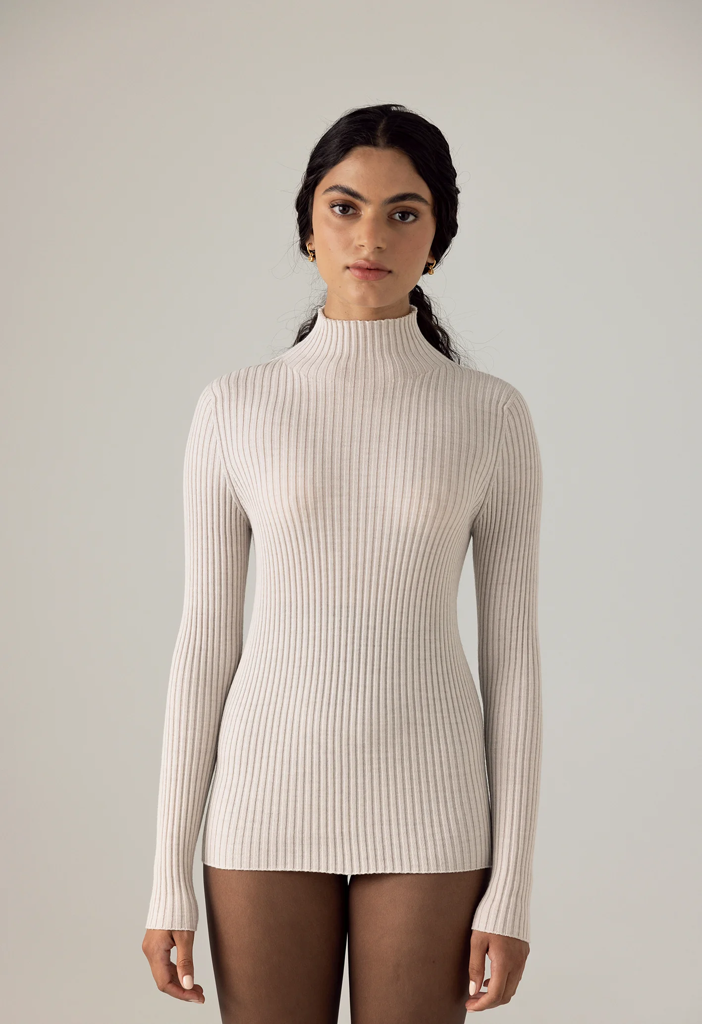 Essence Fine Turtleneck - Ivory - Image 8