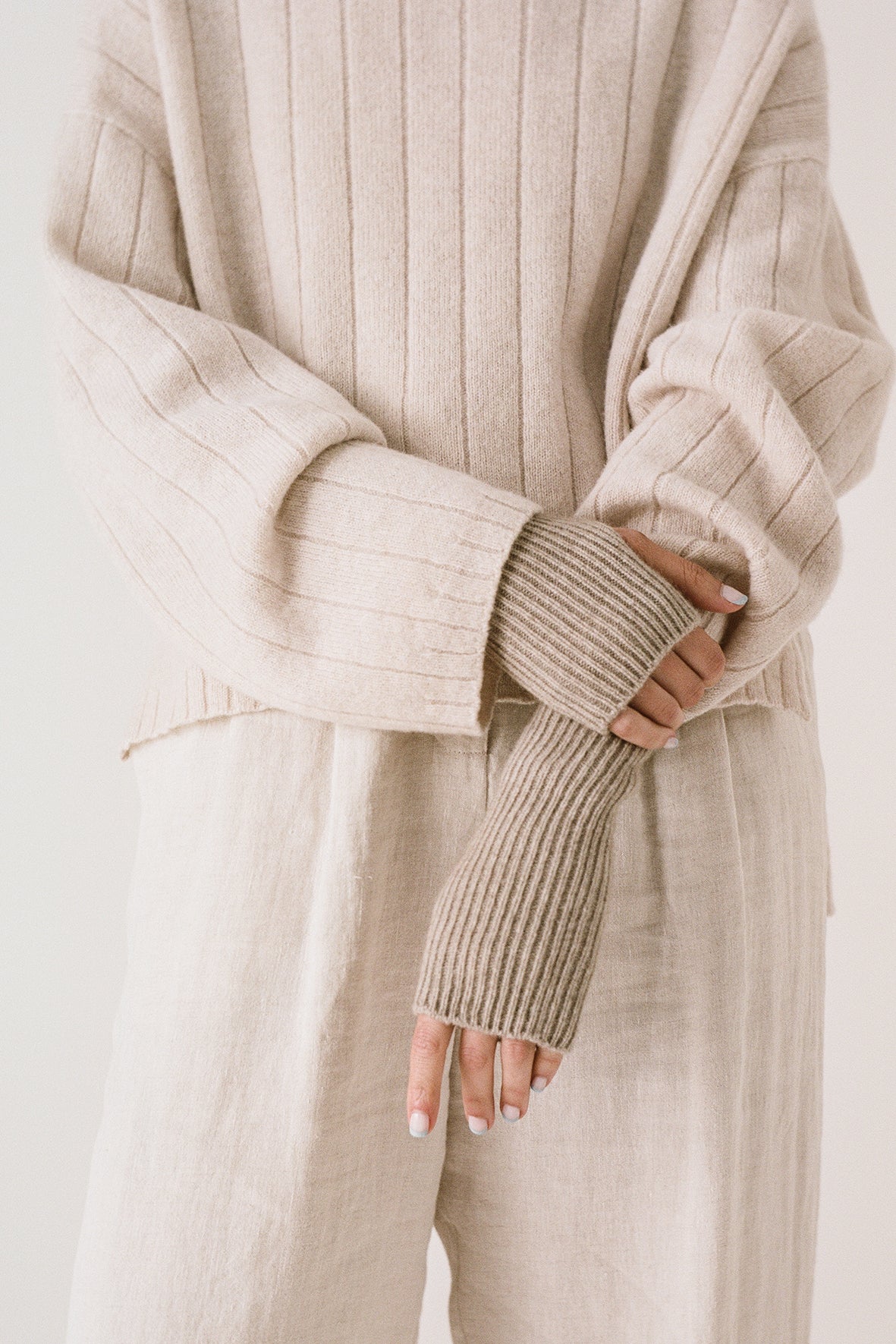 Fingerless Gloves - Natural - Image 3