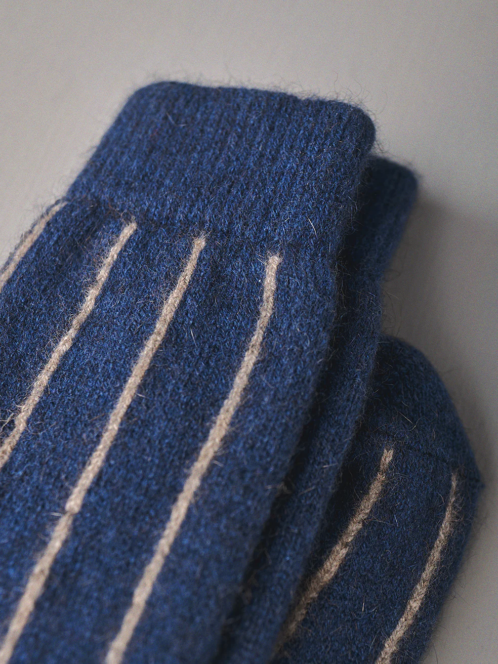 Possum Merino Socks Striped - Blue & Natural - Image 3