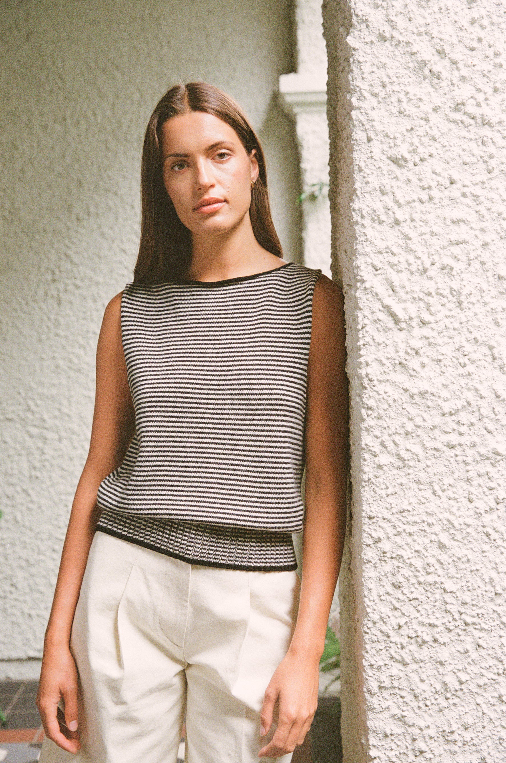 Striped Star Vest - Black and Creme - Image 7