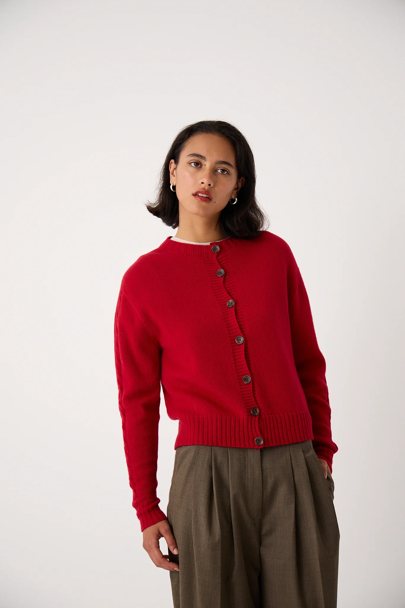 Kindred Cable Cardigan - Cherry - Image 4
