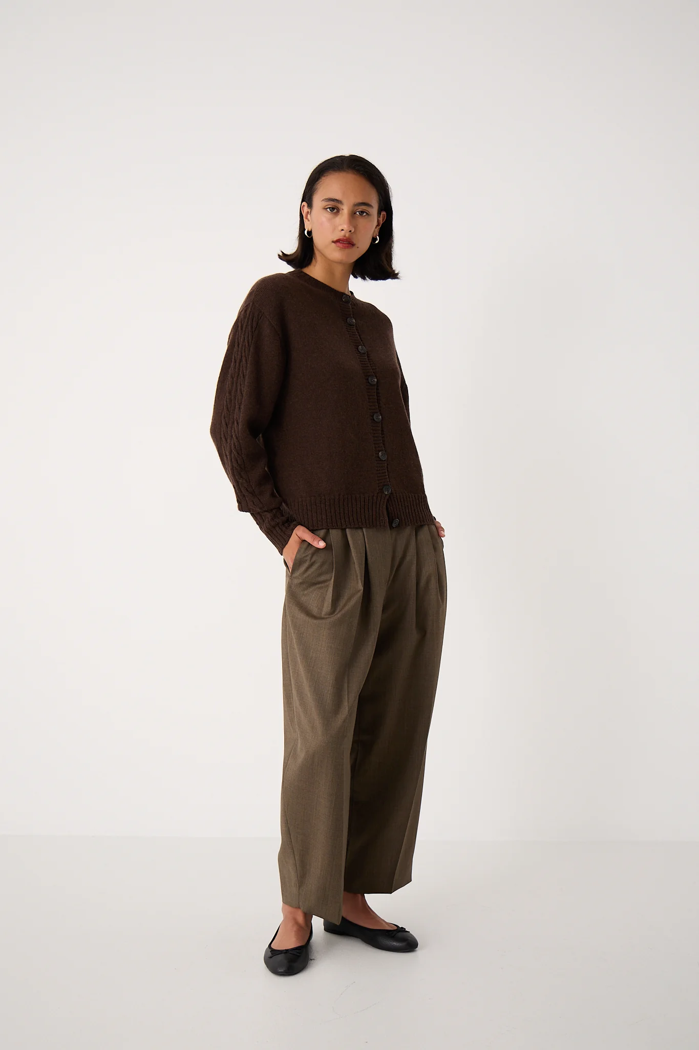 Kindred Cable Cardigan - Cocoa - Image 5