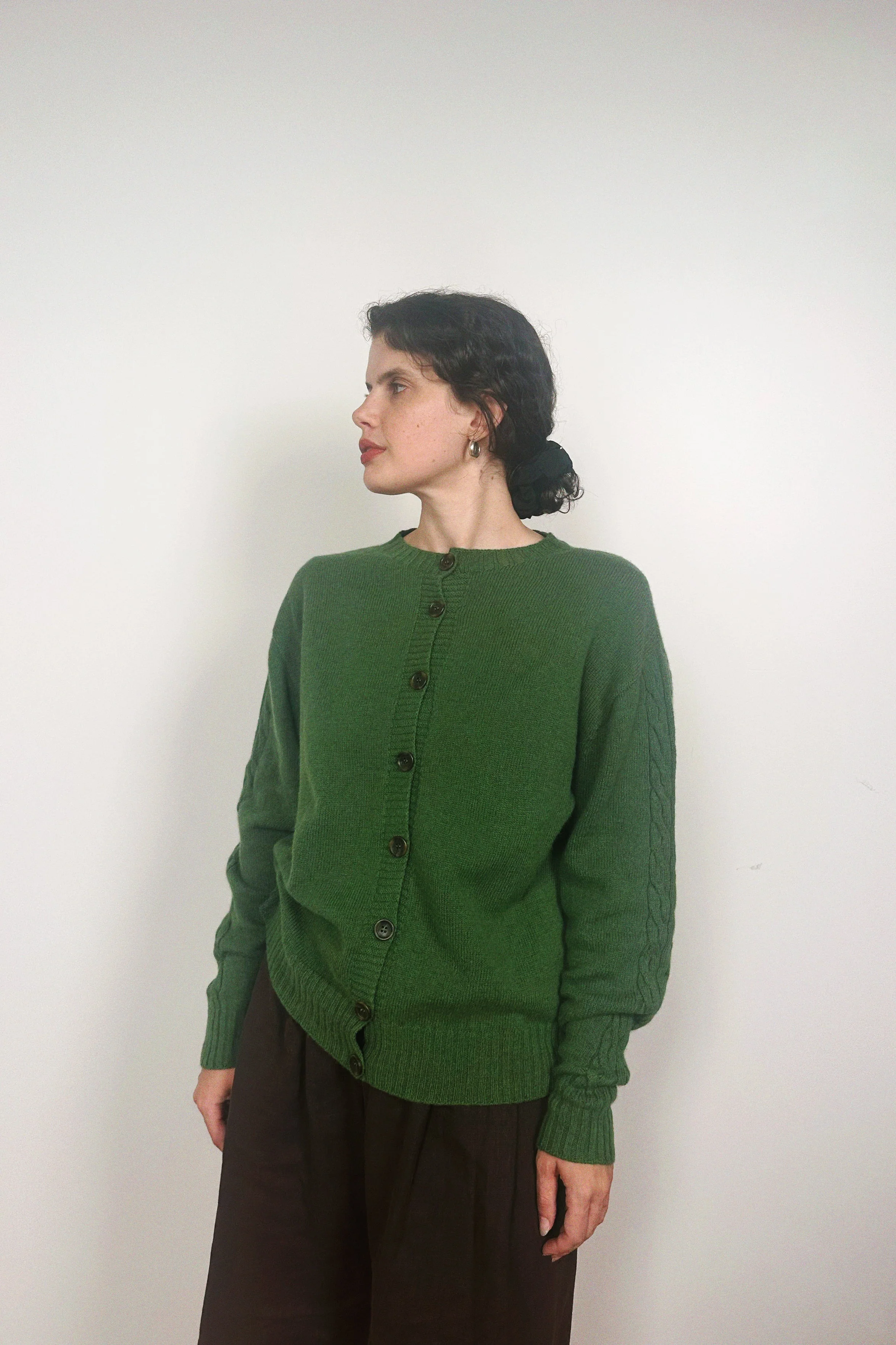 Kindred Cable Cardigan - Herb Green - Image 4