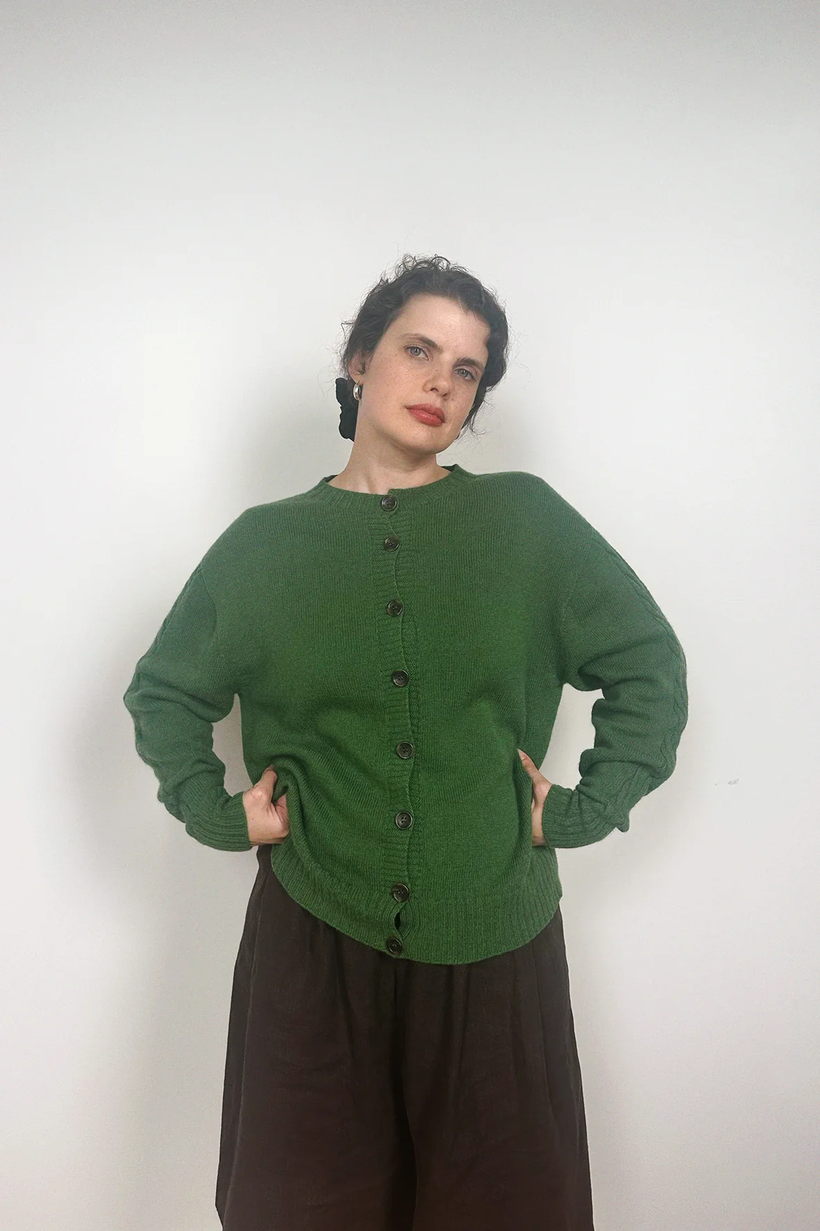 Kindred Cable Cardigan - Herb Green - Image 5
