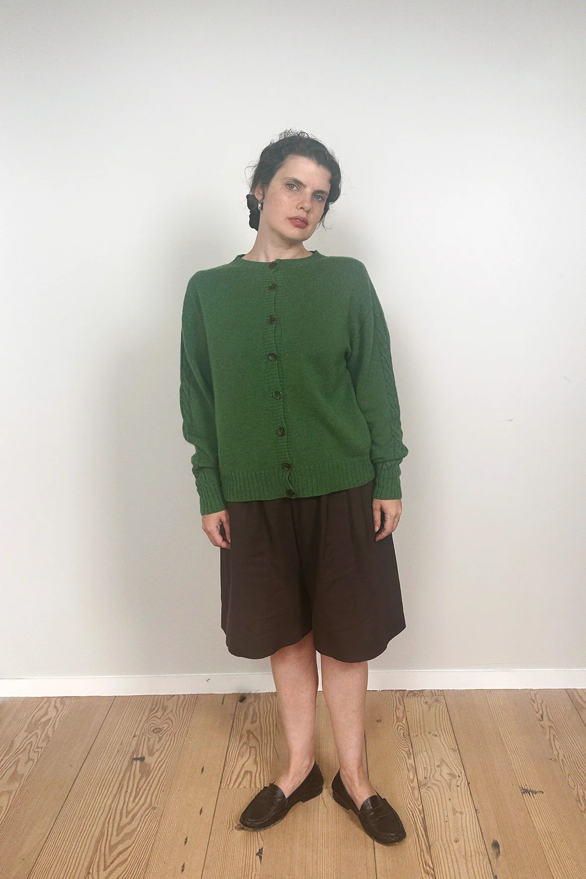 Kindred Cable Cardigan - Herb Green - Image 7