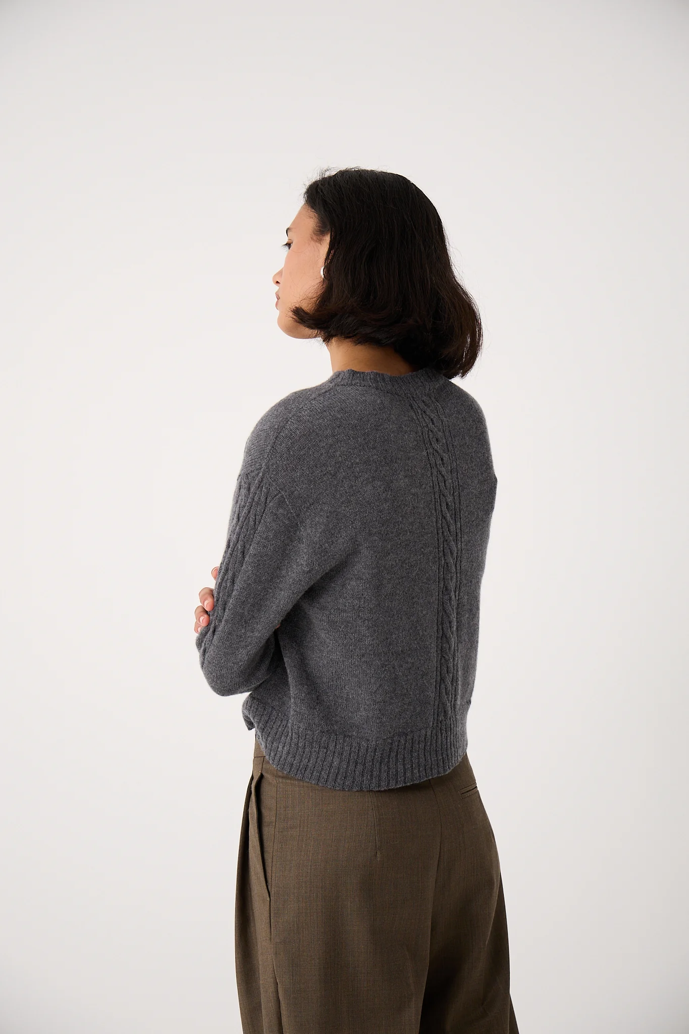 Kindred Cable Cardigan - Shadow Grey - Image 5