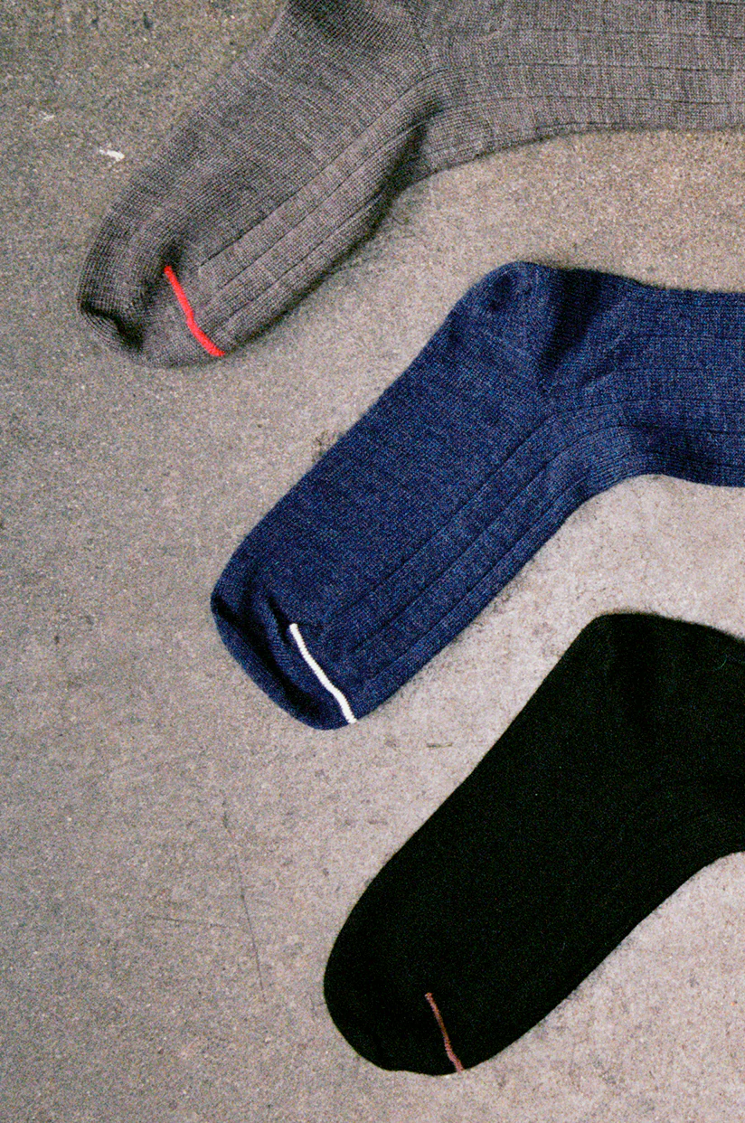Tip Toe Crew Sock - Saphire / Creme Trim - Image 3